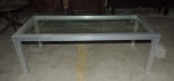 Chrome Finish Modern Design Glass Top Coffee Table