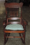 Pressed Back Oak Rocker