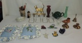 Tray Lot Brass & Royal Doulton Winston Churchill Toby Jug