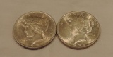 (2) Peace Silver Dollars