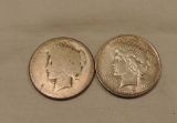 (2) Peace Silver Dollars