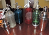 Lot of (4) Antique Soda Bottles with Sprayers