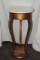 Gold Painted Wood & Marble Top Statue Stand