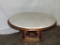 Round Gold Painted Wood Base & Marble Top Coffee Table