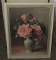 Vintage Color Pink Roses In Vase Print In Frame