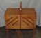 Vintage Maple Folding Sewing Box With Stand
