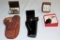 Leather Holster & Mans Jewelry Lot
