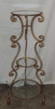 Gold Painted 3 Tier Rope Twist Metal Stand