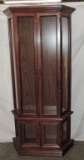 Curio Cabinet With Upper Glass Doors And Side Panels