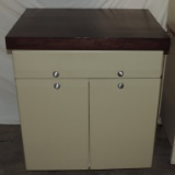 Wood Top And Front Metal Kitchen Cabinet