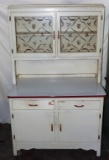 Wooden Step-Back 1940's Kitchen Cabinet