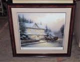 Victorian Christmas 4 Color Print In Frame By Thomas Kincaid
