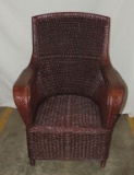 Brown Rattan Armchair
