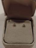 Tiny 14Kt Gold Diamond Earrings
