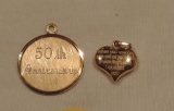 (2) 14kt Gold Charms