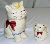 USA Pottery Cat Puss n Boots Cookie Jar and Creamer