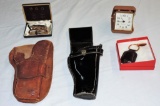 Leather Holster & Mans Jewelry Lot