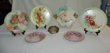 Hand Decorated Porcelain Platters & Bowl