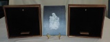 2 Shadowbox Frames & Painting Of Christ