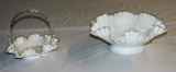 Two Pieces of Fenton Silver Crest Glassware