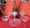 Wine Glasses, Decanter, & Metal Wine Bottle Holder