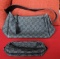 Gucci Leather & Cloth Designer Handbag & Change Purse