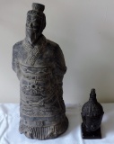 Oriental Urn & Carved Buddha Head