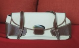 Tods Designer Canvas & Leather Handbag