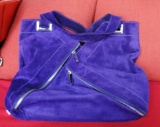 Kooba Designer Purple Suede Leather Tote