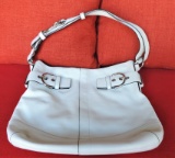 Coach White Leather Designer Handbag