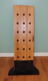 Beautiful Hand-Made Hickory and Steel Wine Bottle Rack