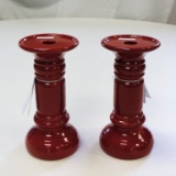 Pair of Sonoma Red Candle Holders