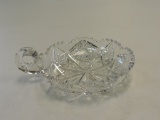 Antique Vintage Loop-Handled Crystal Dish