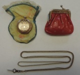 Scarce Local Ladies Pocket Watch with Key and Chain