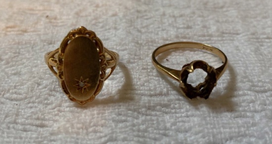 (2) 10kt Gold Rings