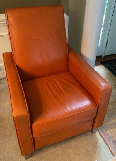 Leather Motorized Orange Recliner