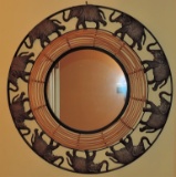 Round Elephant Wall Mirror