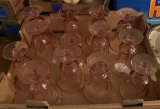 Lot of Pink Depression Glass Drinkware