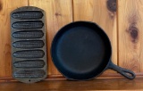 Lot of Cast Iron Corn Bread and Frying Pan