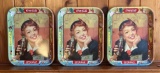 Lot of 3 Vintage Coca-Cola Trays