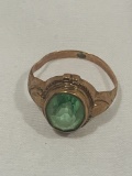 10kt Gold Antique Aqua Stone Ring