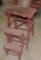 Vintage Plymouth Painted-Red Country Foot Stool