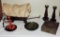 Box Lot Oriental Brass Box, Wood Wagon And More