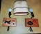 Pair Of Vintage Wood & Metal Wall Lamps