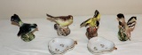 Group of Porcelain Birds and four pear spoon rests