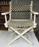 Vintage Director's Chair with Checkerboard Pattern