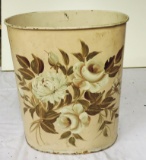 Vintage Tole-Painted Trashcan