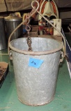 Antique Galvanized Well Bucket and Chain