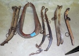 Lot of Vintage Horse Collar and 4 sets of Hames