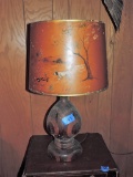 Antique Handmade Wooden Lamp